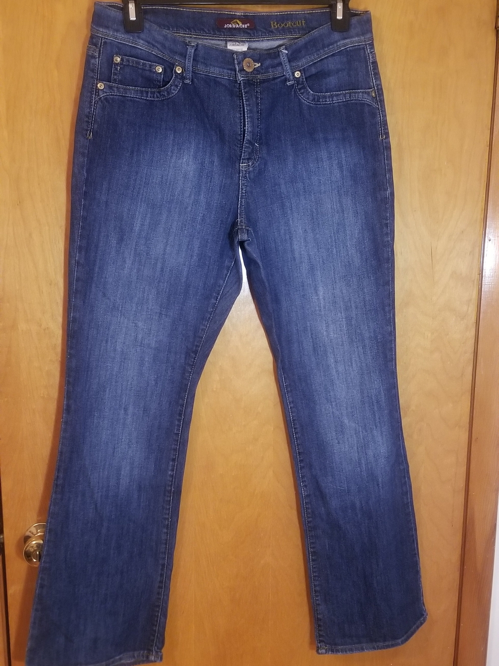 Jordache Y2K Bootcut Denim Jean's With Brass Rear Pocket Plate Women's Size 14